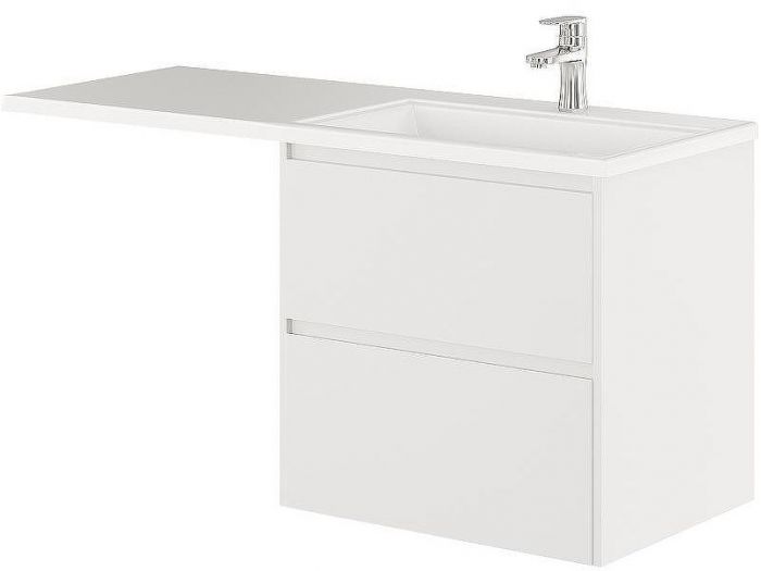 Тумба с раковиной Creto Cafor 130 R 19-W130R подвесная Белый глянец
