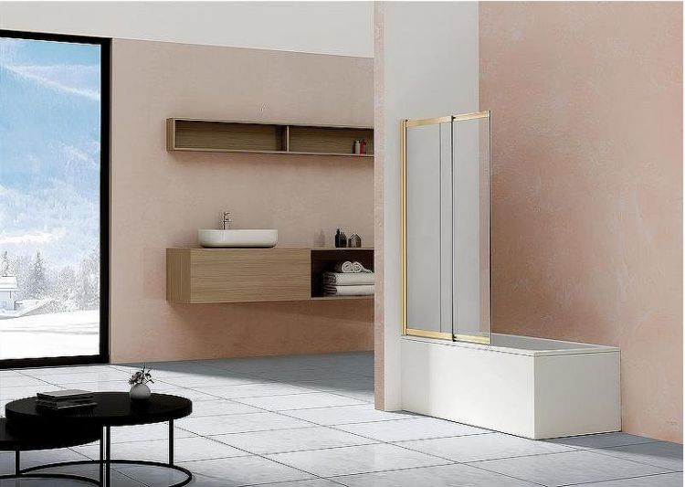 Шторка на ванну Vincea 100x145 VSB-1E100CLG профиль Брашированное золото стекло прозрачное Шторка на ванну Vincea 100x145 VSB-1E100CLG профиль Брашированное золото стекло прозрачное