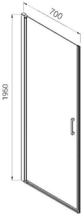 Душевая дверь Vincea Alpha 70 VDP-3AL700CL профиль Хром стекло прозрачное