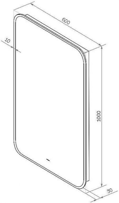 Зеркало Континент Torry 600х1000 ЗЛП1531 с подсветкой с бесконтактным выключателем