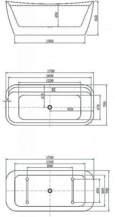 Акриловая ванна Allen Brau Infinity 2 170x78 2.21002.20 без гидромассажа