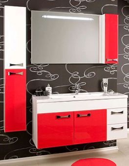 Мебель для ванной АКВАТОН Диор 120, бело-бордовый
