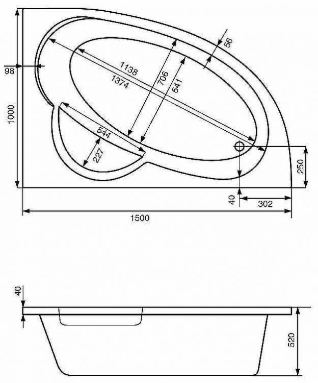 Акриловая ванна Santek Шри-Ланка 150х100 R 1WH302395 без гидромассажа Акриловая ванна Santek Шри-Ланка 150х100 R 1WH302395 без гидромассажа