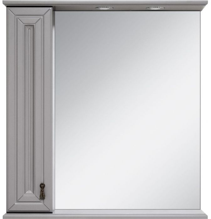 Зеркало со шкафом Misty Лувр 65 L П-Лвр03065-1504Л с подсветкой Серое