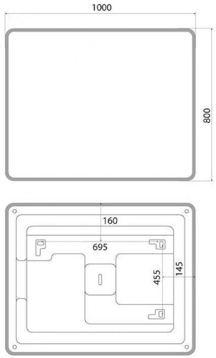 Зеркало Iddis Uniq 100 UNI1080i98 с подсветкой с сенсорным выключателем и диммером