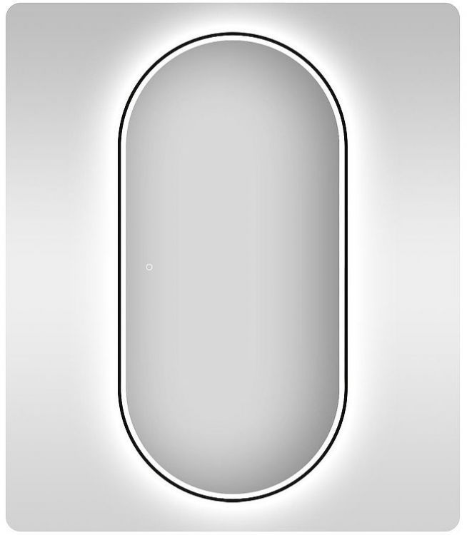 Зеркало Wellsee 7 Rays' Spectrum 55 172201620-172201630 с подсветкой цвет Черный матовый с сенсорным выключателем