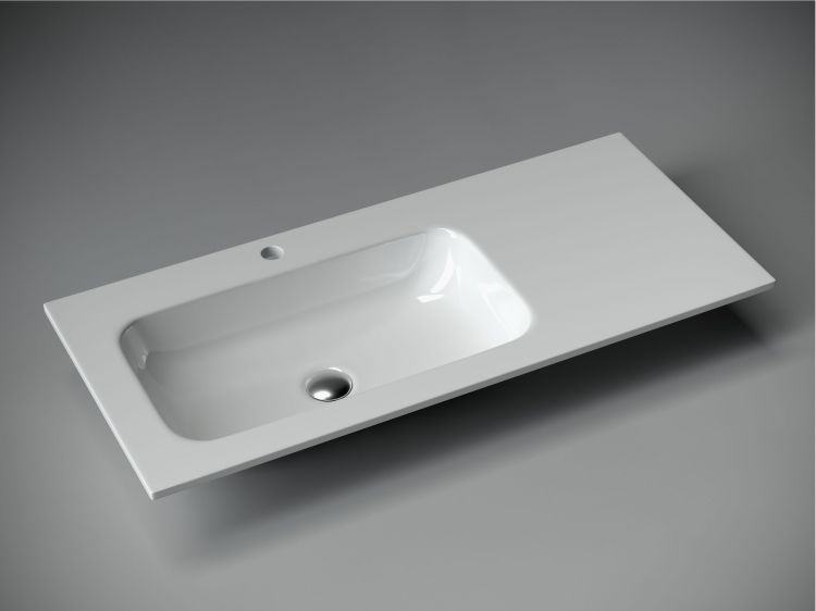 Раковина накладная SANCOS Grace прямоугольная 1010x457x137мм, чаша слева, с отверстием под смеситель, цвет белый, CN7014 Раковина накладная SANCOS Grace прямоугольная 1010x457x137мм, чаша слева, с отверстием под смеситель, цвет белый, CN7014