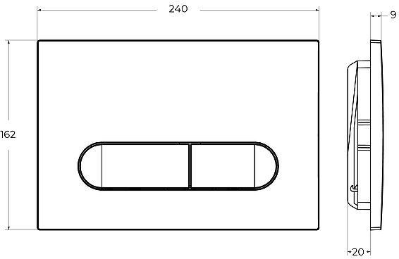 Клавиша смыва Cezares Liner LINER-BTN-01 цвет Хром глянцевый