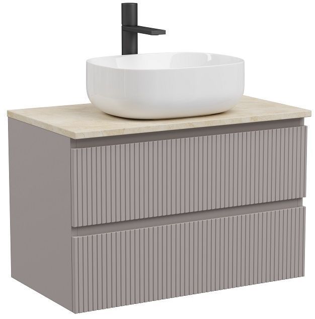 Тумба подвесная SANCOS Snob T, Doha Soft 790х445х500, под столешницу с отверстием под смеситель, цвет Kreman, SNT80SM