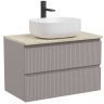 Тумба подвесная SANCOS Snob T, Doha Soft 790х445х500, под столешницу с отверстием под смеситель, цвет Kreman, SNT80SM