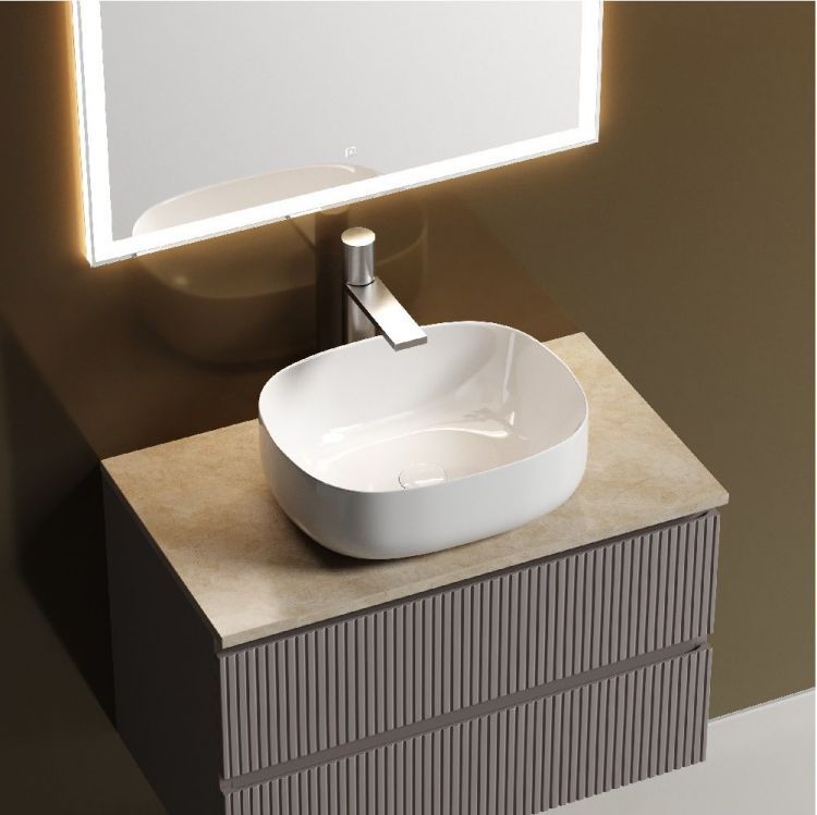 Тумба подвесная SANCOS Snob T, Doha Soft 790х445х500, под столешницу с отверстием под смеситель, цвет Kreman, SNT80SM Тумба подвесная SANCOS Snob T, Doha Soft 790х445х500, под столешницу с отверстием под смеситель, цвет Kreman, SNT80SM