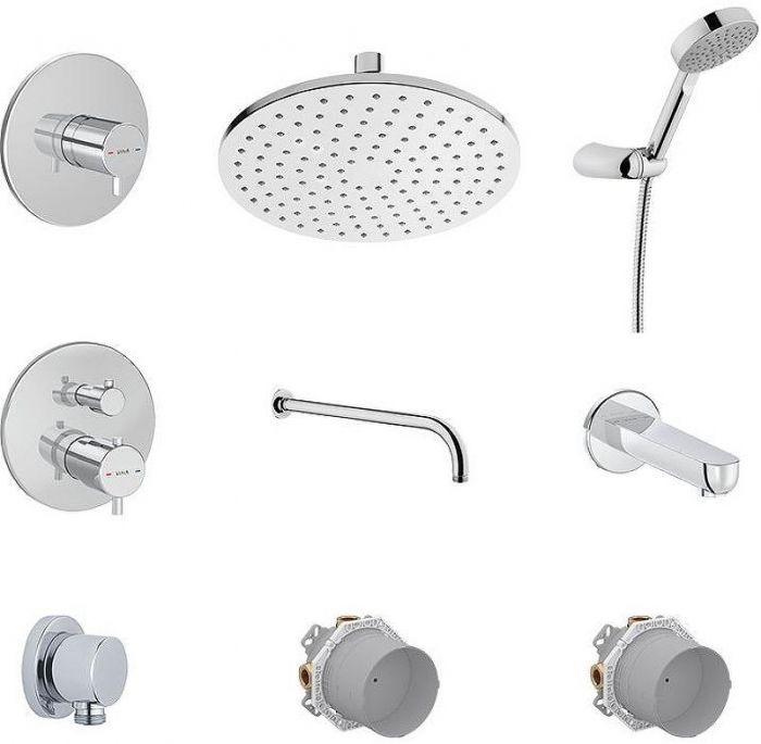 Душевая система Vitra Round A49307EXP с термостатом Хром