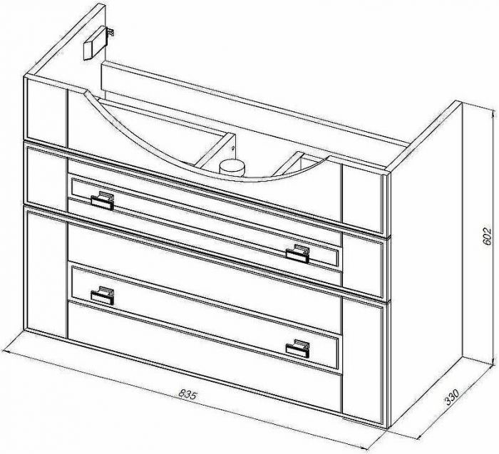 Тумба под раковину Aquanet Рондо 85 304289 подвесная Белый глянец