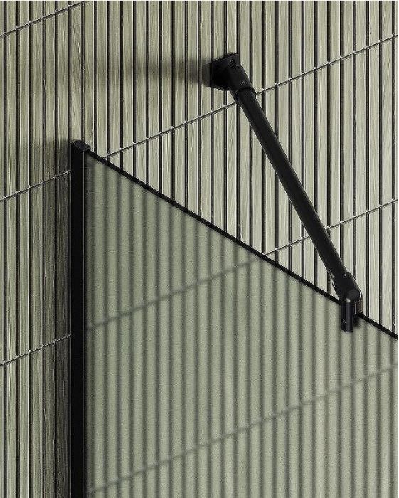 Душевая перегородка Maybah Glass MGD-690-6у 890x1950 в узком профиле Черный стекло сатиновое