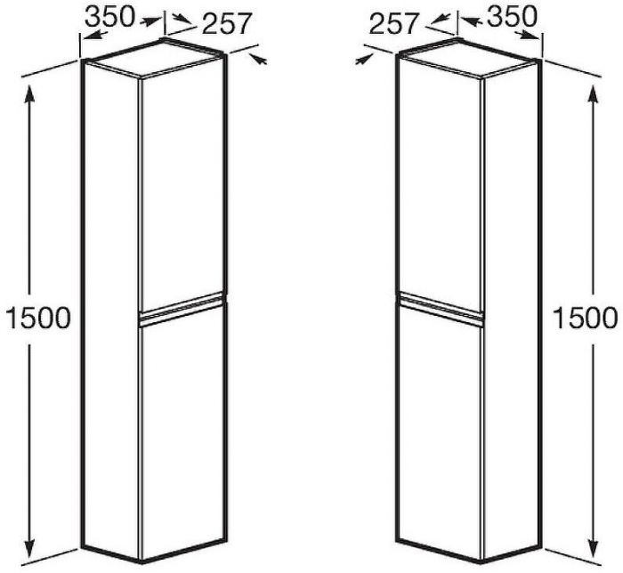 Шкаф пенал Roca Oleta 35 A857650501 подвесной Белый матовый