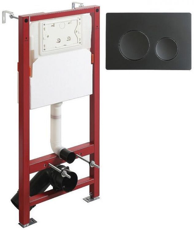 Инсталляция Agger ACC500+APB0144 для унитаза с Черной матовой клавишей смыва