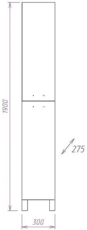 Шкаф пенал Onika Коралл 30.10 403037 Белый