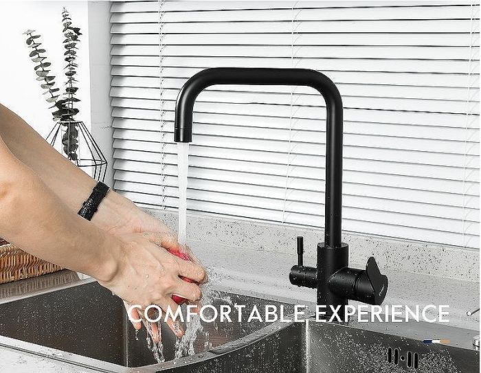 Смеситель для кухни Frap H801 F43801-6 Черный матовый