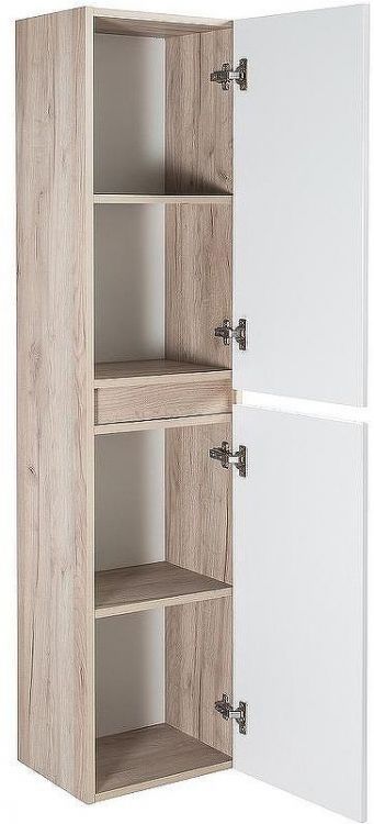 Шкаф пенал Runo Модена 35 00-00001423 подвесной Крафтовый дуб Белый