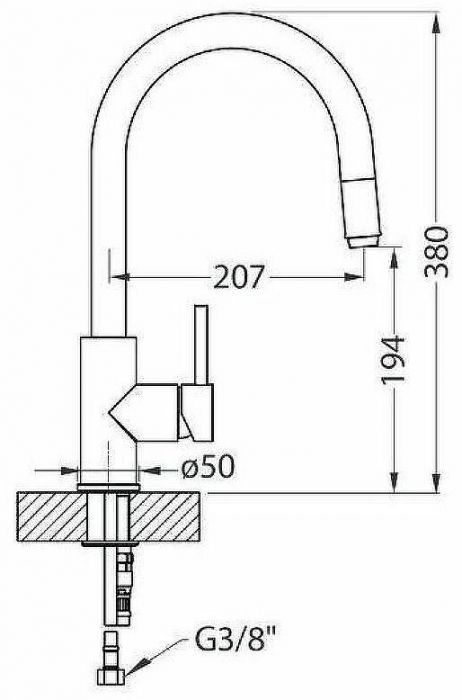 Смеситель для кухни Alveus Delos-P G91 Carbon 1129022 Угольный