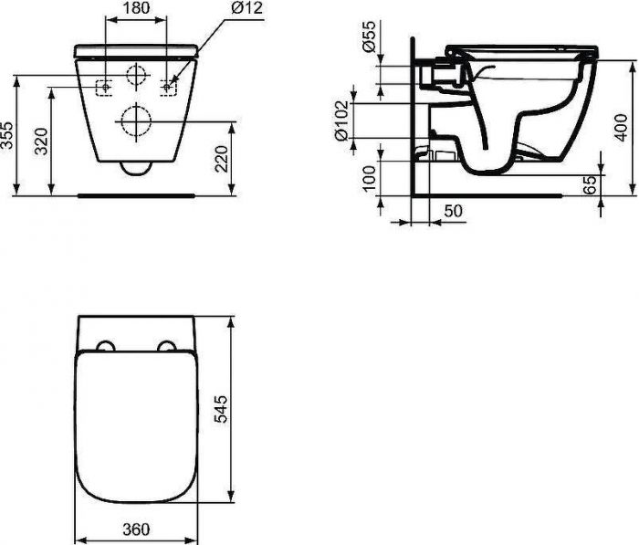 Комплект унитаза с инсталляцией Ideal Standard I.Life B I001401 с сиденьем Микролифт