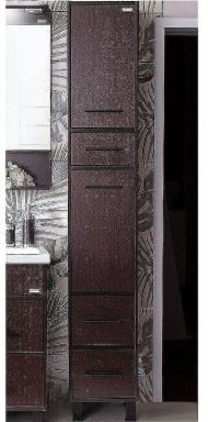 Шкаф пенал Бриклаер Чили 35 4627125415081 с бельевой корзиной Венге