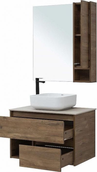 Комплект мебели для ванной STWORKI Карлстад 75 425264 подвесной Дуб рустикальный