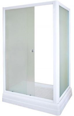 Душевой уголок Radomir Верчелли 121x84 L 1-03-1-1-0-0121 с поддоном профиль Белый стекло матовое