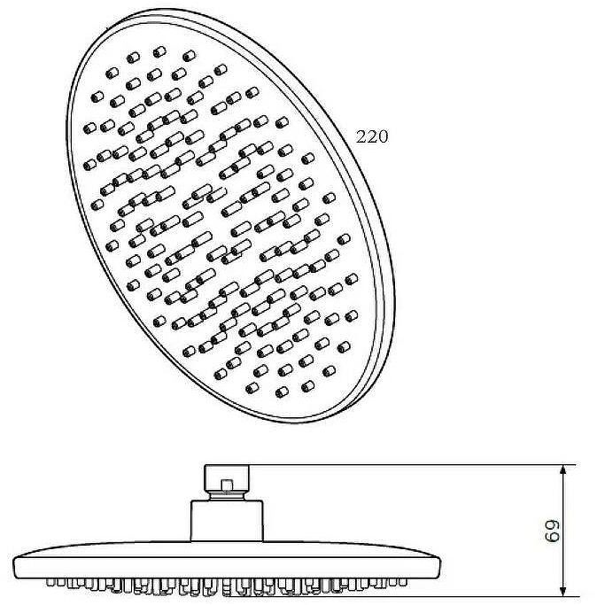 Верхний душ AM.PM Gem F0590022 Черный матовый