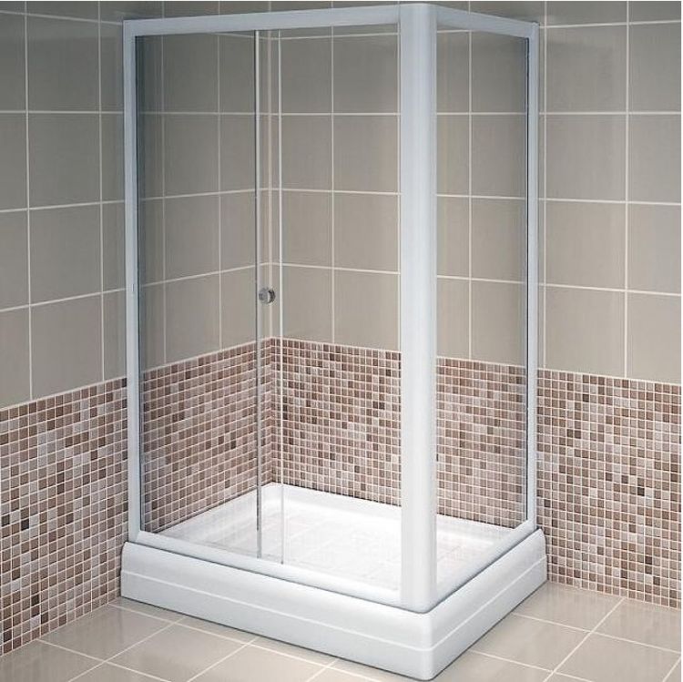 Душевой уголок Radomir Верчелли 121x84 1-09-1-0-0-0120 профиль Белый стекло прозрачное