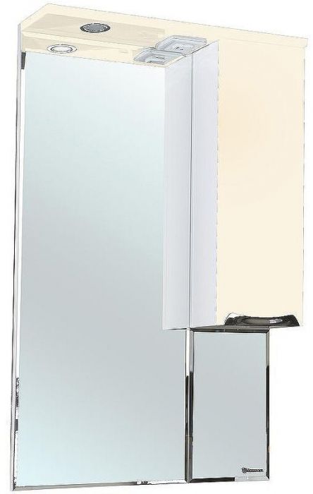 Зеркало со шкафом Bellezza Альфа 65 R 4618810001078 с подсветкой Белое Бежевое
