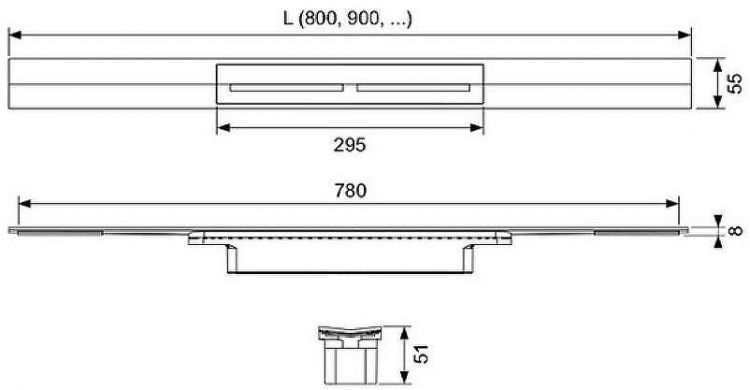 Душевой лоток Tece Drainprofile 160 671600 с решеткой Хром матовой