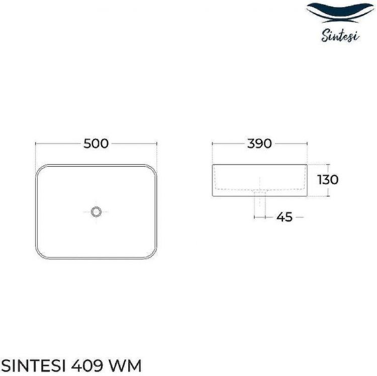 Раковина-чаша Sintesi 50 SIN-LVB-APP-409WM Белая матовая