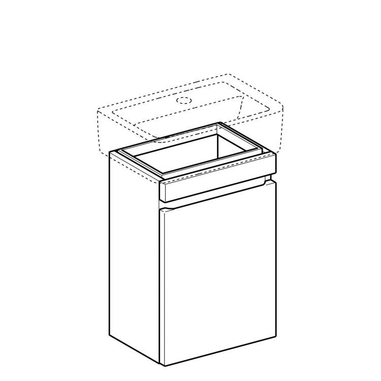 Тумба под раковину Geberit Renova Nr. 1 Plan с дверцей , 40x29, темно-серый матовый [869046000]