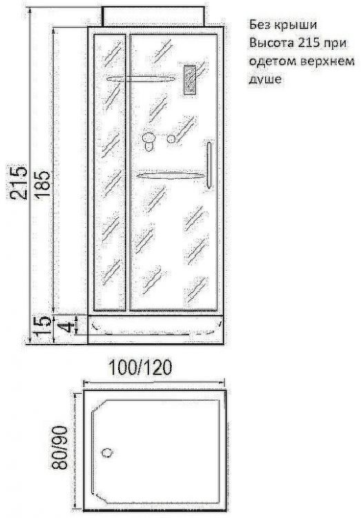 Душевая кабина River Tana 100x100 Б/К 10000002997 с поддоном