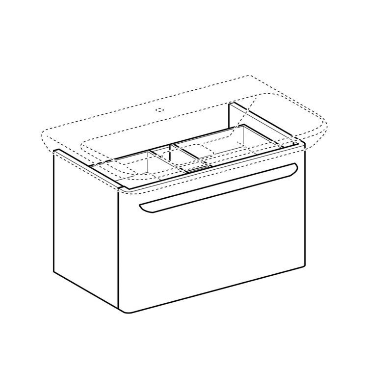 Тумба под раковину Geberit myDay, 68x41, белый глянец [Y824080000]