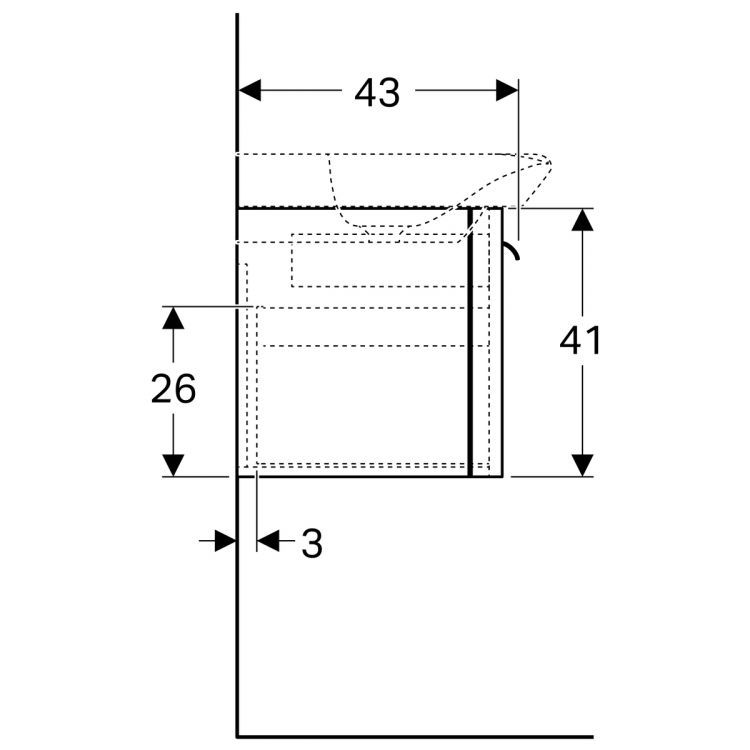 Тумба под раковину Geberit myDay, 68x41, белый глянец [Y824080000]