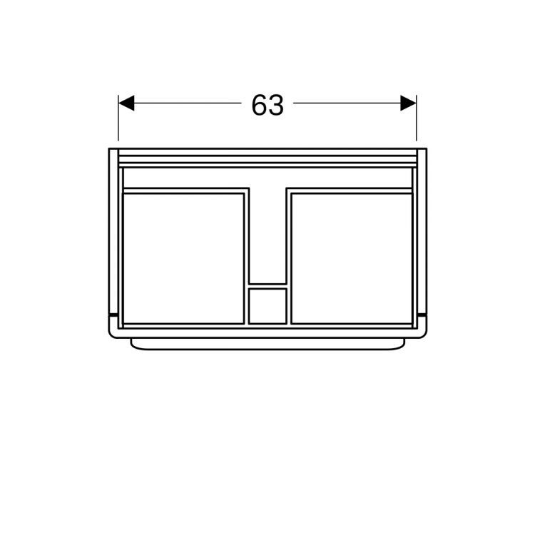 Тумба под раковину Geberit myDay, 68x41, белый глянец [Y824080000]