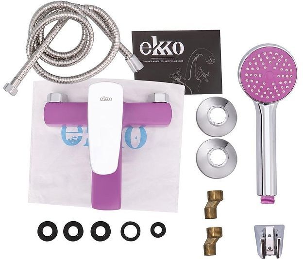 Смеситель для ванны Ekko E32302 цвет Хром Фиолетовый