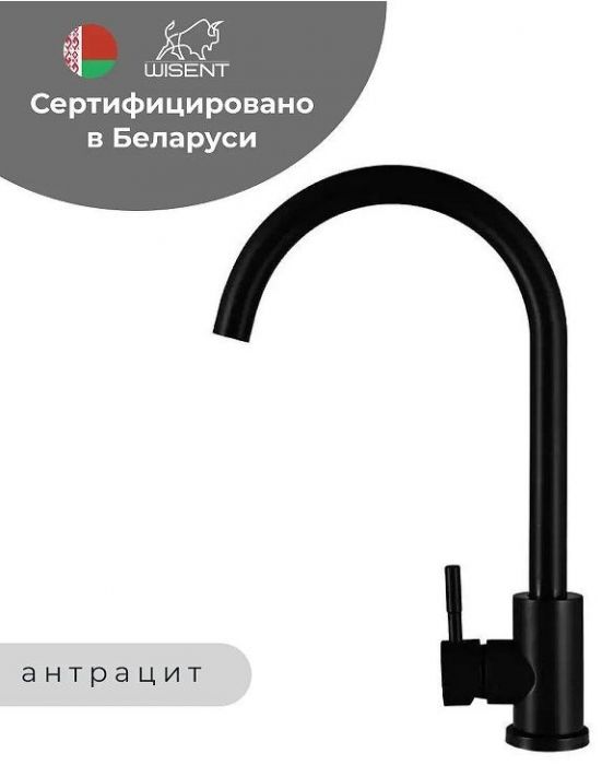 Смеситель для кухни Wisent W4998-3-26 цвет Антрацит