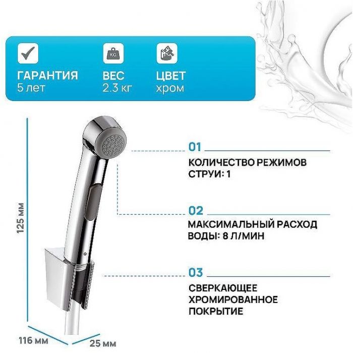 Гигиенический душ Hansgrohe 96907000 Хром