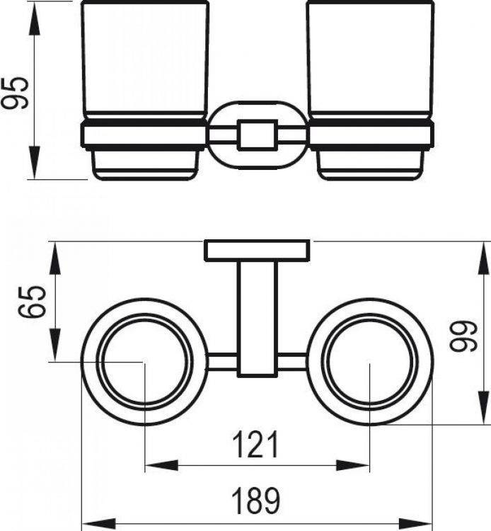 Двойной держатель с двумя стаканами Ravak Chrome CR 220.00 X07P189 Двойной держатель с двумя стаканами Ravak Chrome CR 220.00 X07P189