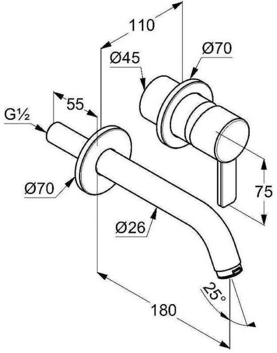 Смеситель для раковины Kludi Zenta 382440575 Хром