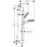 Hansgrohe Crometta Vario Unica Душевой набор: штанга 650mm, ручной душ, 1jet (Rain), шланг, цвет: белый/хром