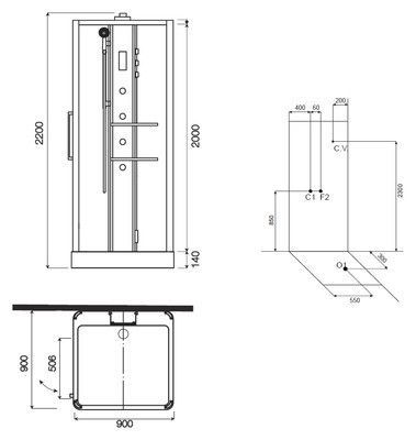 Душевая кабина Am.Pm Awe 90x90 с баней Душевая кабина Am.Pm Awe 90x90 с баней