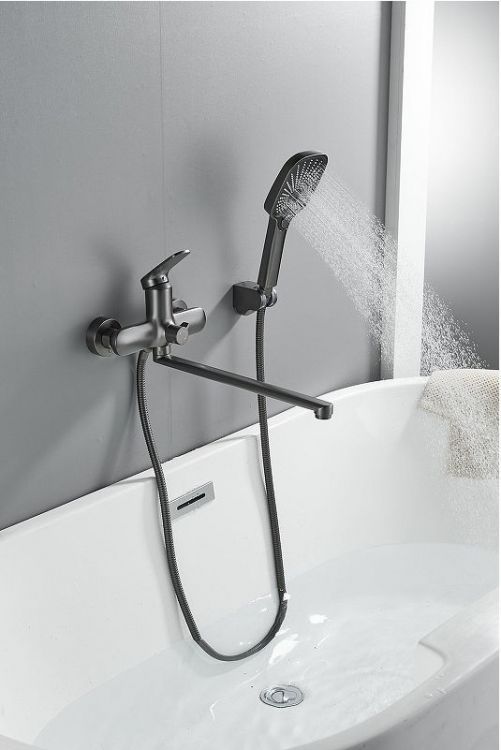 Смеситель для ванны Shevanik S8522T универсальный цвет Оружейная сталь Смеситель для ванны Shevanik S8522T универсальный цвет Оружейная сталь