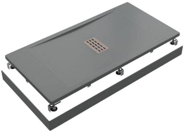 Душевой поддон из искусственного камня Creto Etna 140x80 2-0016 Серый