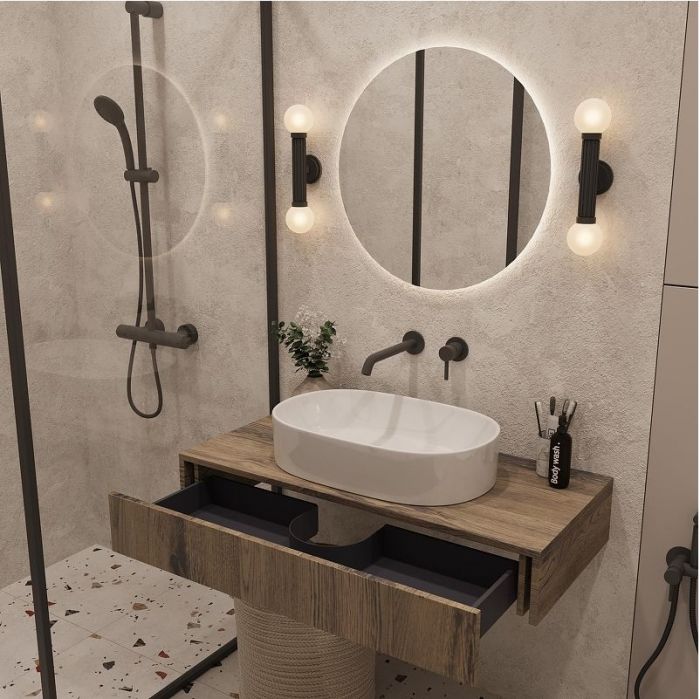 Раковина-чаша Oliveeka 55 9025 цвет Белый глянец