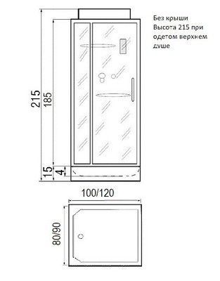 Душевая кабина River Tana Б/К 100/80 Душевая кабина River Tana Б/К 100/80