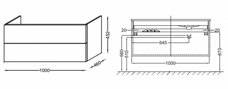 Тумба под раковину Jacob Delafon Vox 100 см EB2075-R2-E16 ореховое дерево Тумба под раковину Jacob Delafon Vox 100 см EB2075-R2-E16 ореховое дерево